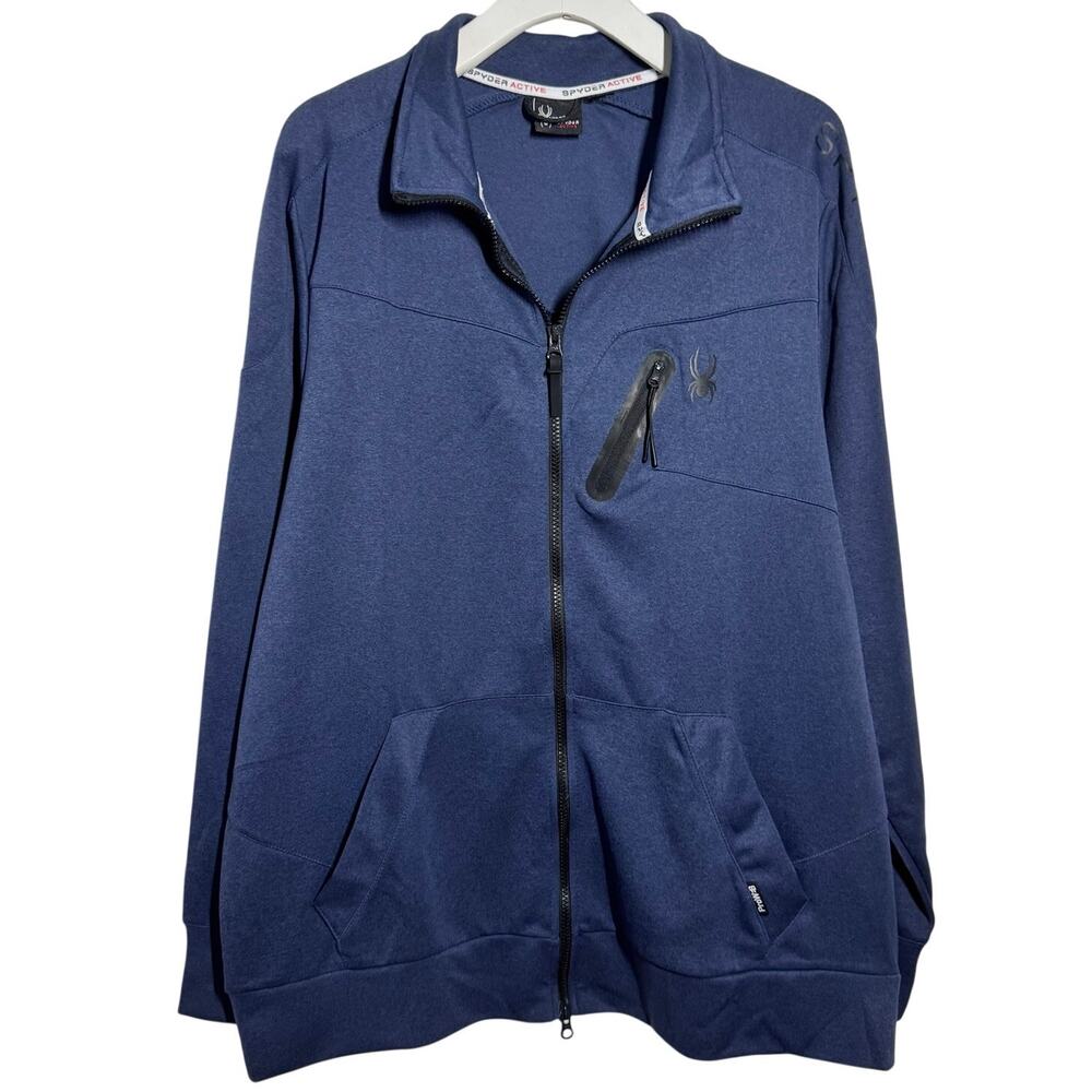 Spyder Active Full Zip Sweatshirt Men Blue Activewear Sport‎ Running Walking Gym